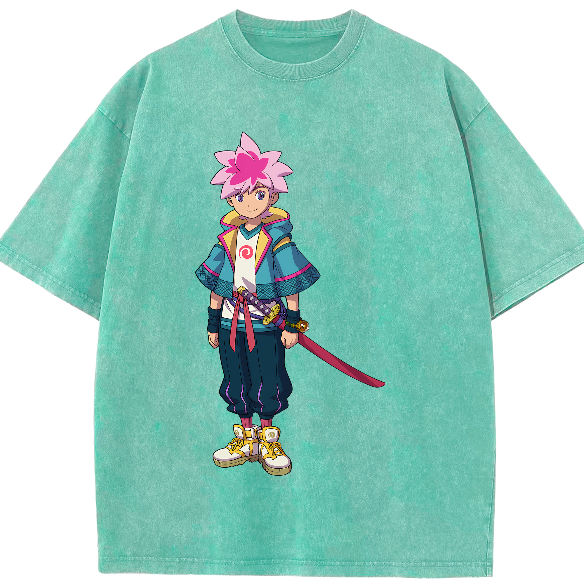 （画像用） 妖怪ウォッチ Yo-kai Watch 綿100% ヴィンテージ風 半袖Tシャツ（フロントプリント）